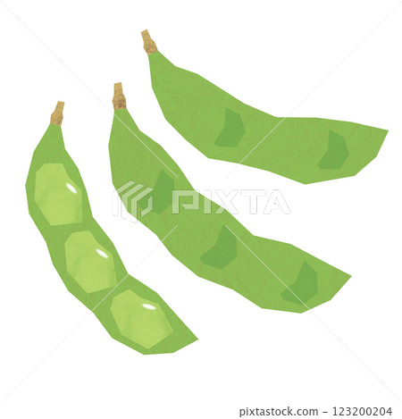 Paper-cut style edamame beans 123200204