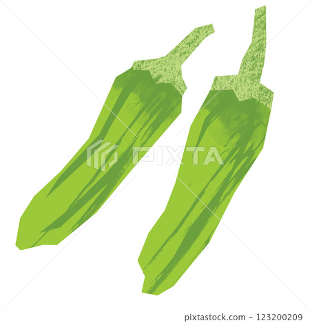 Paper-cut style shishito pepper 123200209