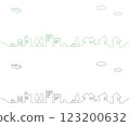 Simple cityscape line drawing 123200632