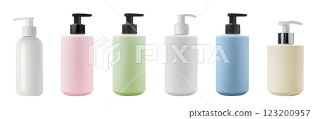 Stylish Collection of Premium Cosmetic Pump Bottles Available in Various Colors 123200957