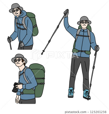 一名男子爬山的插畫素材 一名男子爬山的插畫素材 123201238