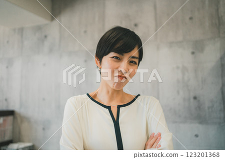 A working woman pouting and sulking A working woman pouting and sulking 123201368