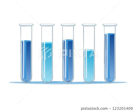 Glass laboratory chemical test tubes with liquid for analytical , medical, pharmaceutical and scientific research concept 123201409