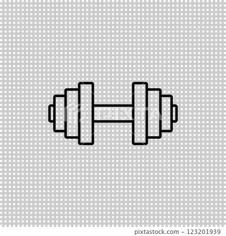 Dumbbell transparent icon. Isolated vector outline illustration. Dumbbell transparent icon. Isolated vector outline illustration. 123201939