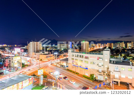 （夜景）青安町交叉口與國道3號線全景（熊本市青安町） 123202012