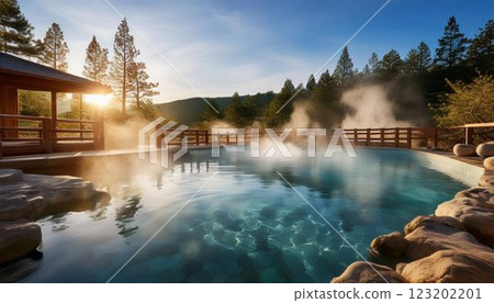 享受露天浴池的極致放鬆時光，沐浴在清晨的陽光 2 123202201