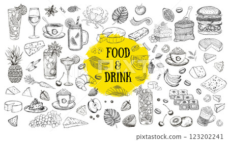 sketch, vector, fruit 123202241