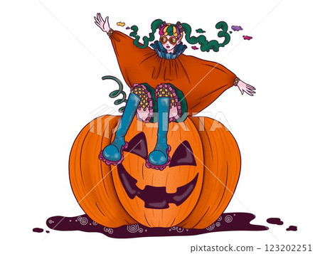 萬聖節女孩白色背景 123202251