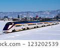 山形新幹線翼雪中奔跑 123202539