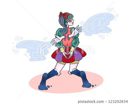 白色背景下有翅膀的女孩 白色背景下有翅膀的女孩 123202634