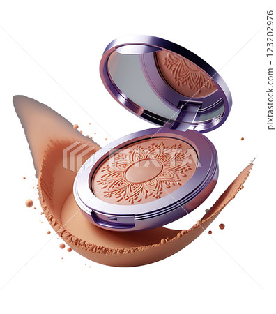 3D rendering cartoon style cream puff powder 123202976