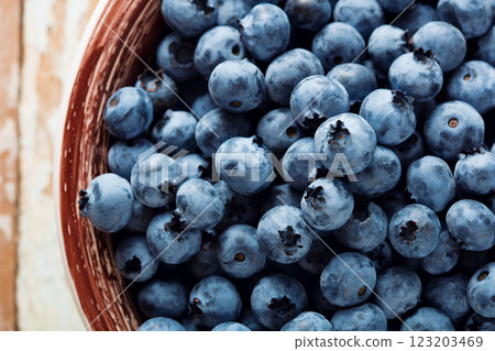 Pile of blueberries 123203469