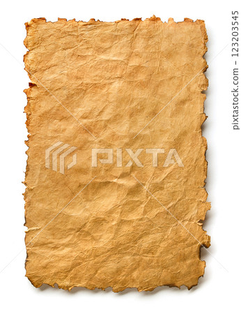Old paper sheet on white 123203545