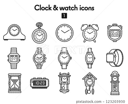 Clock icon collection Clock icon collection 123203930