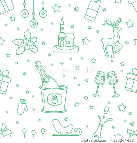 New year 2025 Christmas vector seamless pattern New year 2025 Christmas vector seamless pattern 123204438