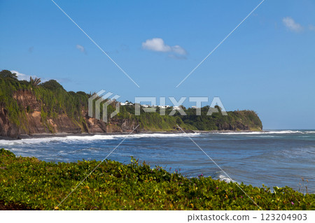 Seascape wth Sainte-Marie on the cliff 123204903