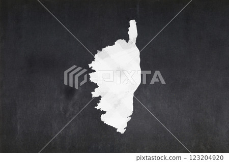 Map of Corsica drawn on a blackboard 123204920