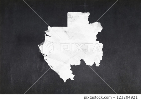 Map of Gabon drawn on a blackboard Map of Gabon drawn on a blackboard 123204921