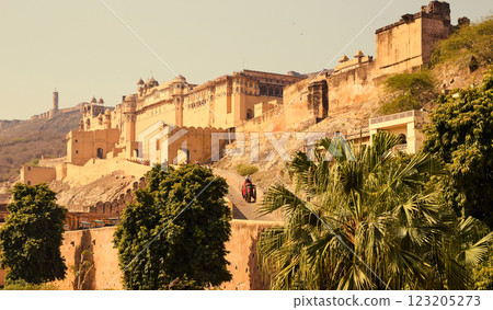 Panorama of Amber Fort (Amer Fort) in Jaipur city of Rajastan, India Panorama of Amber Fort (Amer Fort) in Jaipur city of Rajastan, India 123205273
