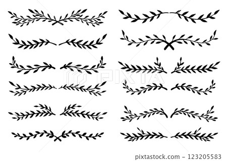 Set of floral dividers in vintage style. Design element for decorations. Vector illustration Set of floral dividers in vintage style. Design element for decorations. Vector illustration 123205583