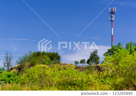 Transmitter for transmission of radio, television broadcasting, Internet and GSM signal. 123205695