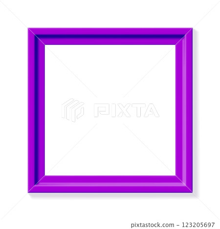 Purple square picture frame isolated on white background 123205697
