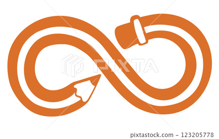 Pencil in the form of infinity. Vector drawing Pencil in the form of infinity. Vector drawing 123205778