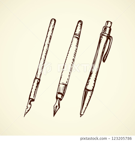 Old pen. Vector drawing 123205786