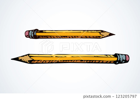 Pencil. Vector drawing 123205797