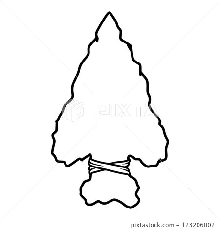 Camping emblem in arrowhead shape. Design element for poster, card, banner, emblem, sign. Vector illustration Camping emblem in arrowhead shape. Design element for poster, card, banner, emblem, sign. Vector illustration 123206002