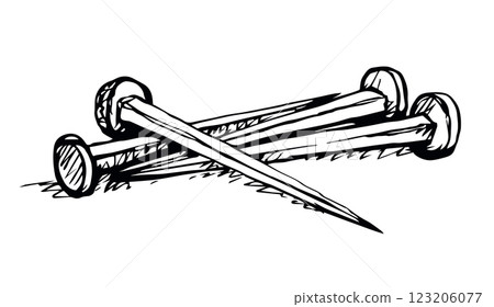 Nails from the cross. Vector drawing Nails from the cross. Vector drawing 123206077