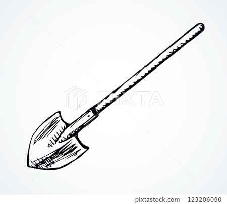 Shovel. Vector drawing icon sign Shovel. Vector drawing icon sign 123206090
