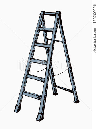 Folding stepladder. Vector drawing icon Folding stepladder. Vector drawing icon 123206096