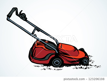 Lawn mower. Vector drawing object Lawn mower. Vector drawing object 123206108