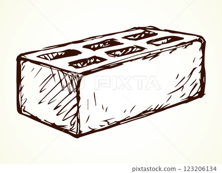 Brick. Vector drawing icon sign Brick. Vector drawing icon sign 123206134