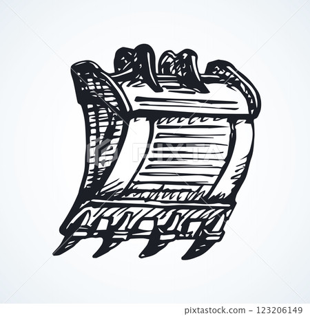 Building bucket for digging. Vector drawing 123206149