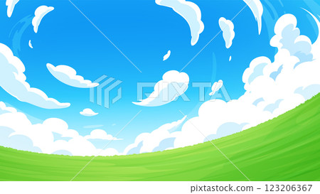 天空和草原仰望的背景插圖_16:9 天空和草原仰望的背景插圖_16:9 123206367