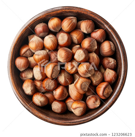 Bowl with Hazelnuts 123206623