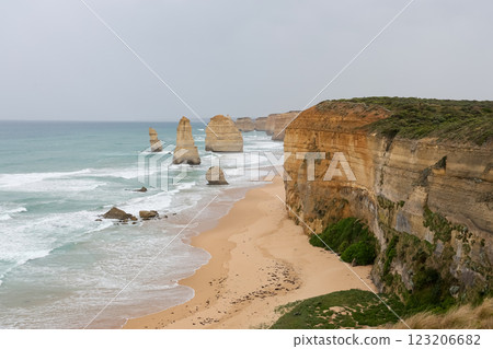 View of landscape and seascape the Twelve Apostles location is beautiful good view point at great ocean road australia View of landscape and seascape the Twelve Apostles location is beautiful good view point at great ocean road australia 123206682