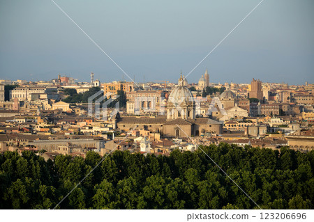 Panorama of Italian capital city Rome, Italy, sunny summer day 123206696