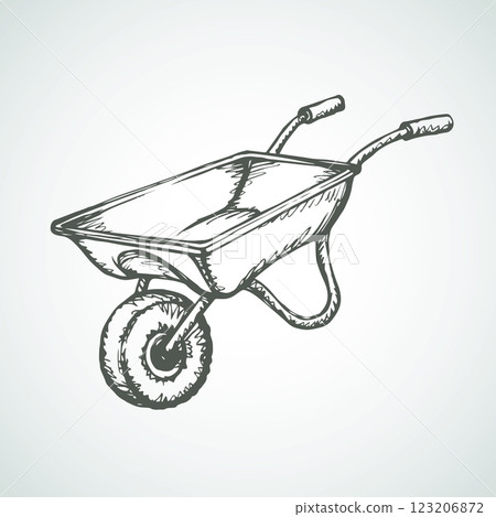 Wheelbarrow. Vector drawing 123206872
