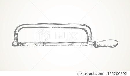 Iron hand saw. Vector drawing Iron hand saw. Vector drawing 123206892