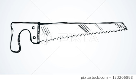 Iron hand saw. Vector drawing Iron hand saw. Vector drawing 123206898