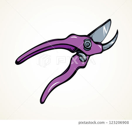 Vector drawing. Pruner Vector drawing. Pruner 123206908