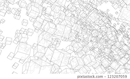 Wireframe Boxes. Sketch style Wireframe Boxes. Sketch style 123207059