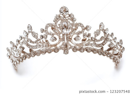 Silver tiara isolated on white background 123207548