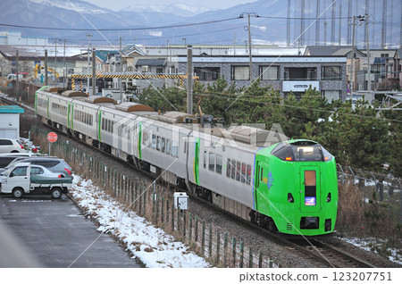 江差線 東久根別七浜 JR北海道789系HE-101編組 (函館) 超級白鳥 123207751