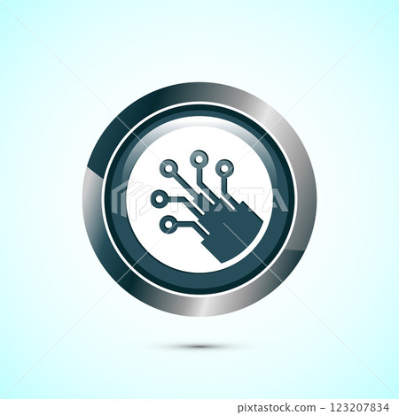 Fiber optic cable icon design illustration. Electric wire sign, digital internet, Button design Fiber optic cable icon design illustration. Electric wire sign, digital internet, Button design 123207834