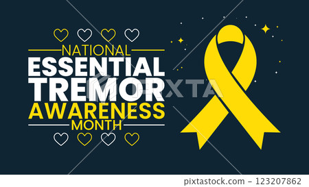 National Essential Tremor Awareness Month Banner, Neurological Health and Support 123207862