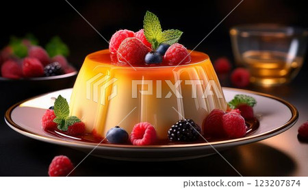 Luxurious pudding dessert plate 2 123207874